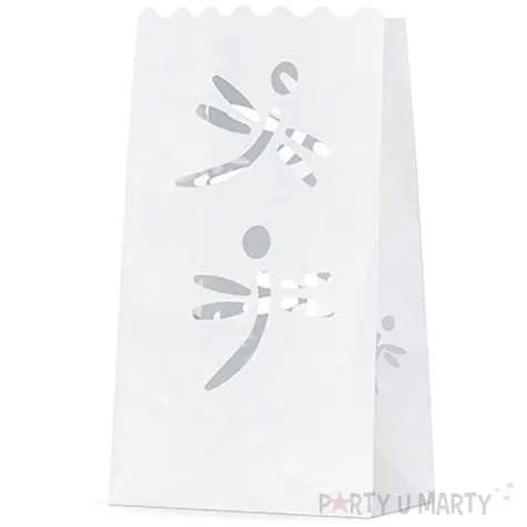 lampion torebki na swiece motyle bialy partydeco 10 szt