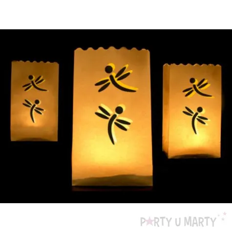 lampion torebki na swiece motyle bialy partydeco 10 szt