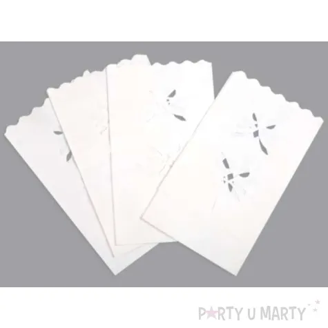 lampion torebki na swiece motyle bialy partydeco 10 szt