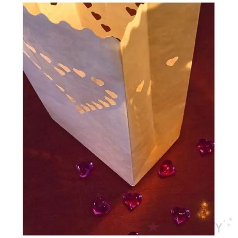 lampion torebki na swiece serce bialy partydeco 10 szt