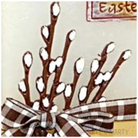 lampion wielkanocna kostka bazie bialo brazowy adpal 115 100 mm