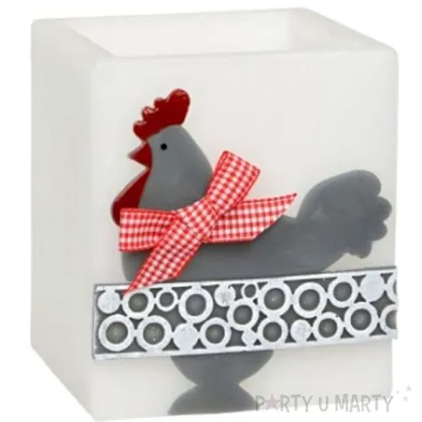 lampion wielkanocna kostka kokoszka bialy adpal 115 100 mm