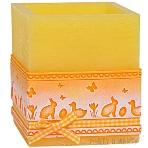 lampion wielkanocna kostka koronka zolta adpal 115 100 mm