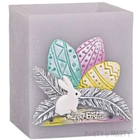 lampion wielkanocna kostka pisanki szary adpal 115 100 mm