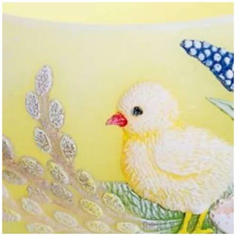 lampion wielkanocna kula z kurczakiem zolty bartek candles 120 mm