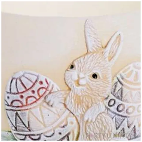 lampion wielkanocna kula z zajaczkiem kosc sloniowa bartek candles 120 mm