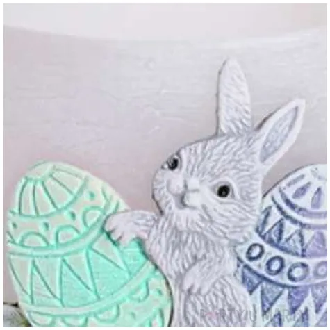 lampion wielkanocna kula z zajaczkiem szaro zielony bartek candles 120 mm