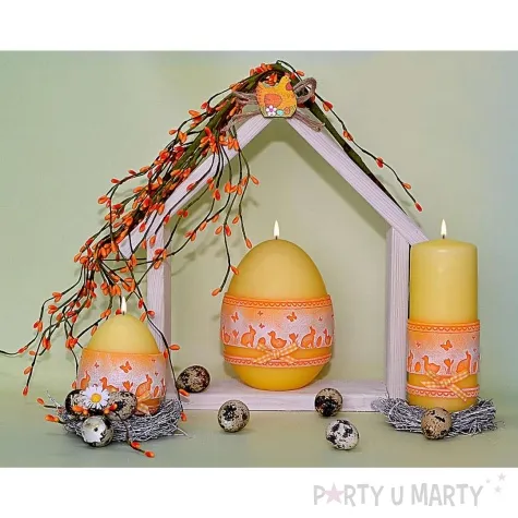 lampion wielkanocna lezka koronka zolty adpal 110 290 mm