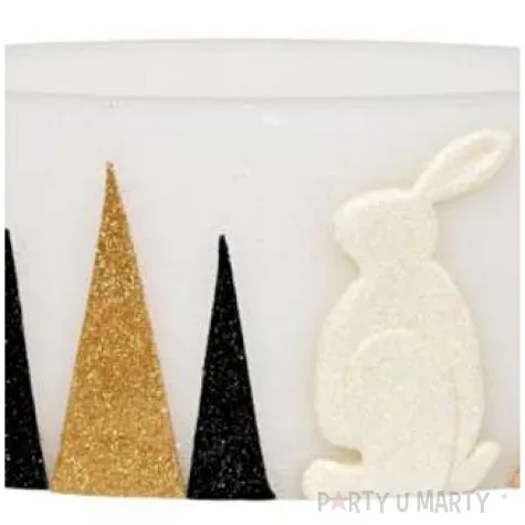 lampion wielkanocna lezka zloto czarne pasy bialy adpal 110 290 mm