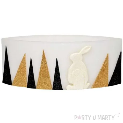 lampion wielkanocna lezka zloto czarne pasy bialy adpal 110 290 mm