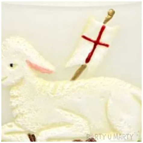 lampion wielkanocny owal baranek bialy adpal 90 135 mm