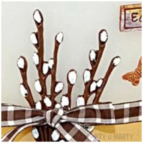 lampion wielkanocny owal bazie bialo brazowy adpal 135 145 mm