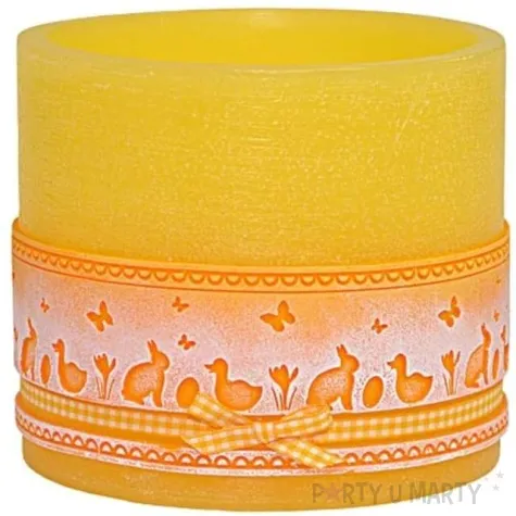 lampion wielkanocny owal koronka zolty adpal 135 145 mm