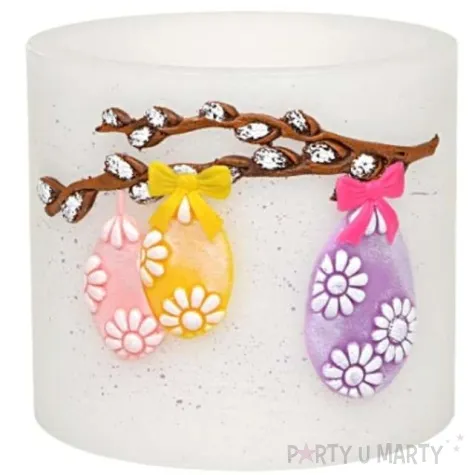 lampion wielkanocny owal stroik bialy adpal 135 145 mm