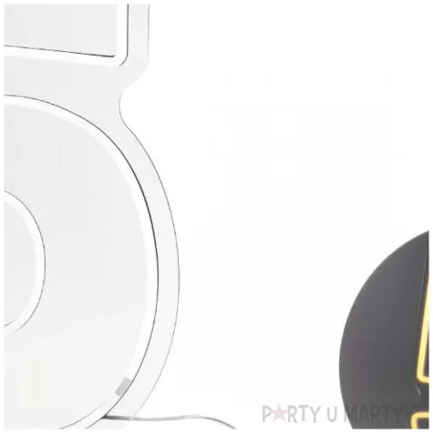 lampka dekoracyjna cyfra 5 neon led bialy partydeco 50 cm