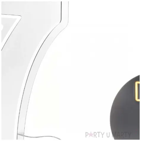lampka dekoracyjna cyfra 7 neon led bialy partydeco 50 cm
