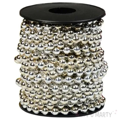 lancuch choinkowy korale long srebrne arpex 6 mm 6 m