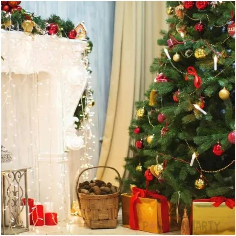 lancuch choinkowy korale long srebrne arpex 6 mm 6 m