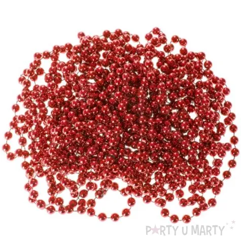 lancuch choinkowy korale na szpuli czerwone 8 mm czakos 1000 cm