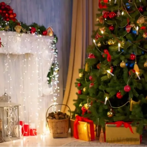 lancuch choinkowy korale na szpuli czerwone 8 mm czakos 1000 cm