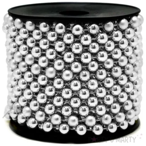 lancuch choinkowy korale na szpuli srebrny 8 mm czakos 1000 cm