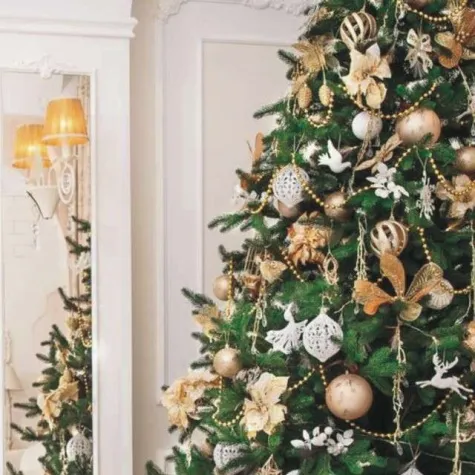 lancuch choinkowy korale zlote arpex 4 mm 2 7 m