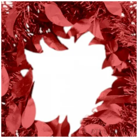 lancuch choinkowy mat z listkami czerwony arpex 6 cm 2 m