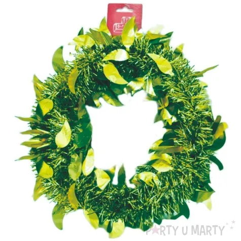 lancuch choinkowy mat z listkami zielony arpex 6 cm 2 m