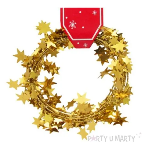 lancuch choinkowy zlote gwiazdki arpex 270 cm