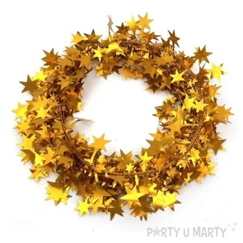 lancuch choinkowy zlote gwiazdki arpex 270 cm