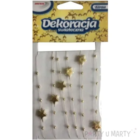 lancuch choinkowy zlote gwiazdki brewis 130 cm