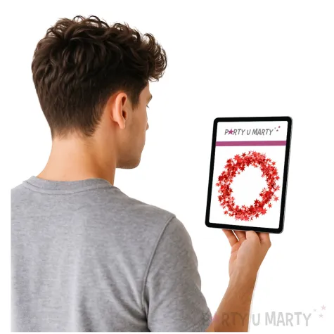 lancuch girlanda czerwone gwiazdki partypal 500 cm