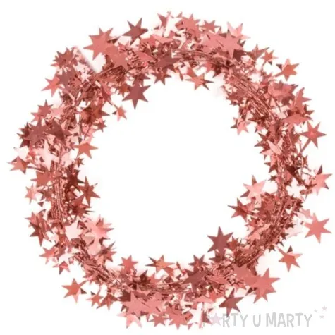 lancuch girlanda rozowo zlote gwiazdki partypal 500 cm