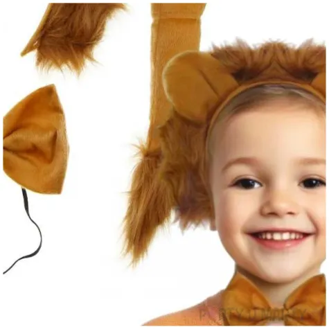 lew zestaw dodatkow do stroju na karnawal dla dzieci opaska z grzywa i ogon