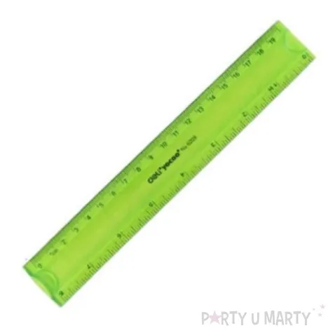 linijka elastyczna zielony neon deli 20 cm