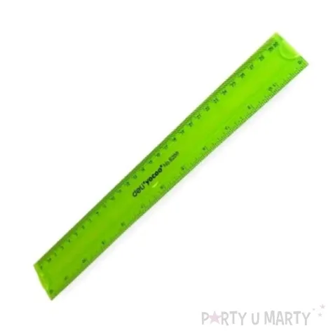 linijka elastyczna zielony neon deli 30 cm