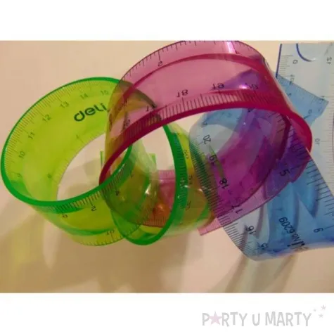 linijka elastyczna zielony neon deli 30 cm