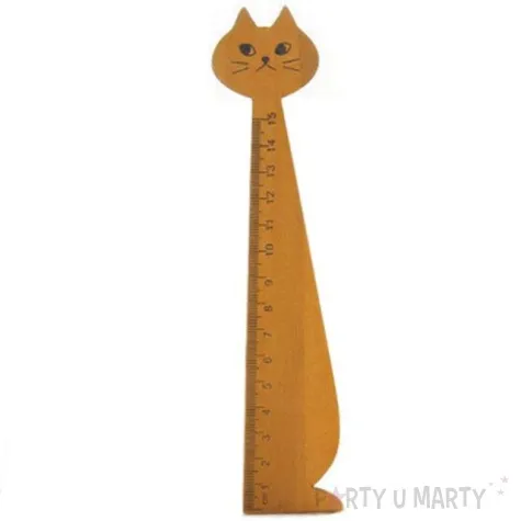 linijka kotek drewniana brazowa 15 cm