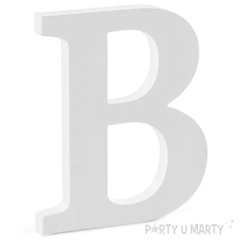litera drewniana b biala partydeco
