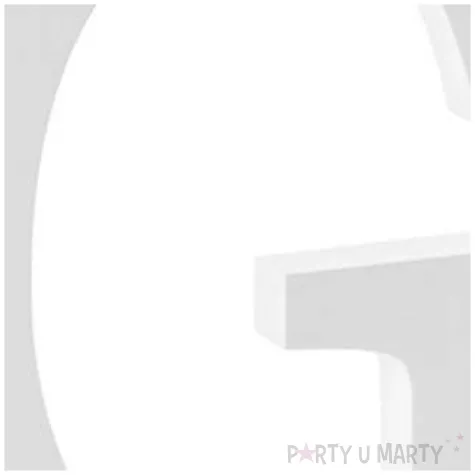 litera drewniana g biala partydeco