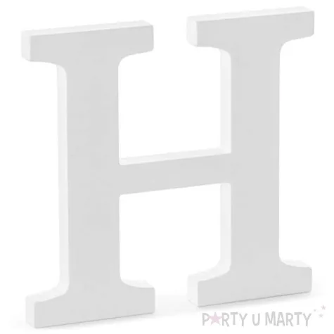 litera drewniana h biala partydeco