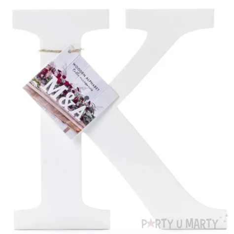 litera drewniana k biala partydeco