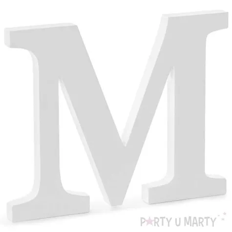 litera drewniana m biala partydeco