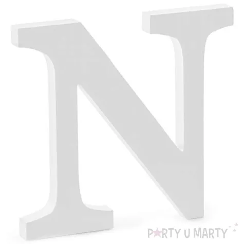 litera drewniana n biala partydeco