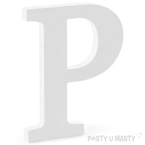 litera drewniana p biala partydeco