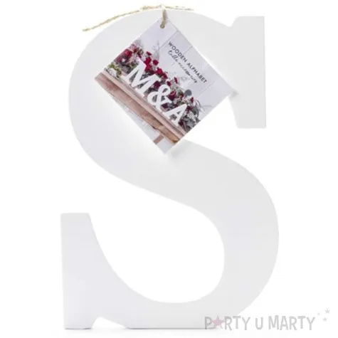 litera drewniana s biala partydeco