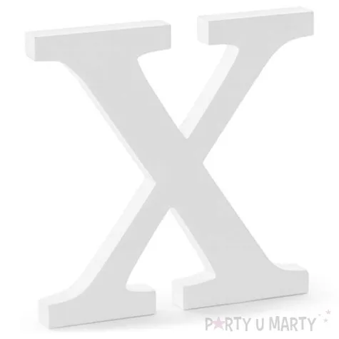 litera drewniana x biala partydeco