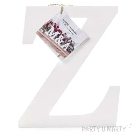 litera drewniana z biala partydeco