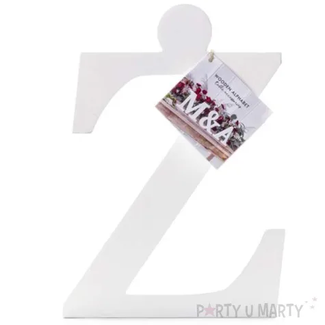 litera drewniana z biala partydeco