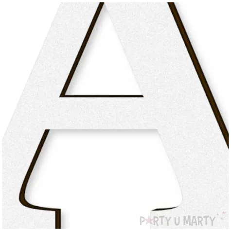 litera laminowana times a bialy rozm m 106x130 mm